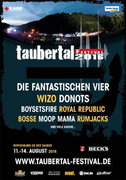 Taubertal Festival 2016 - Bands Plakat